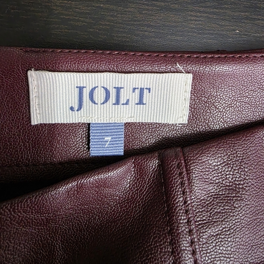 Jolt Nordstrom Faux Vegan Leather Burgundy Mini Elegant Burgundy Leather Skirt 7 - Picture 12 of 16